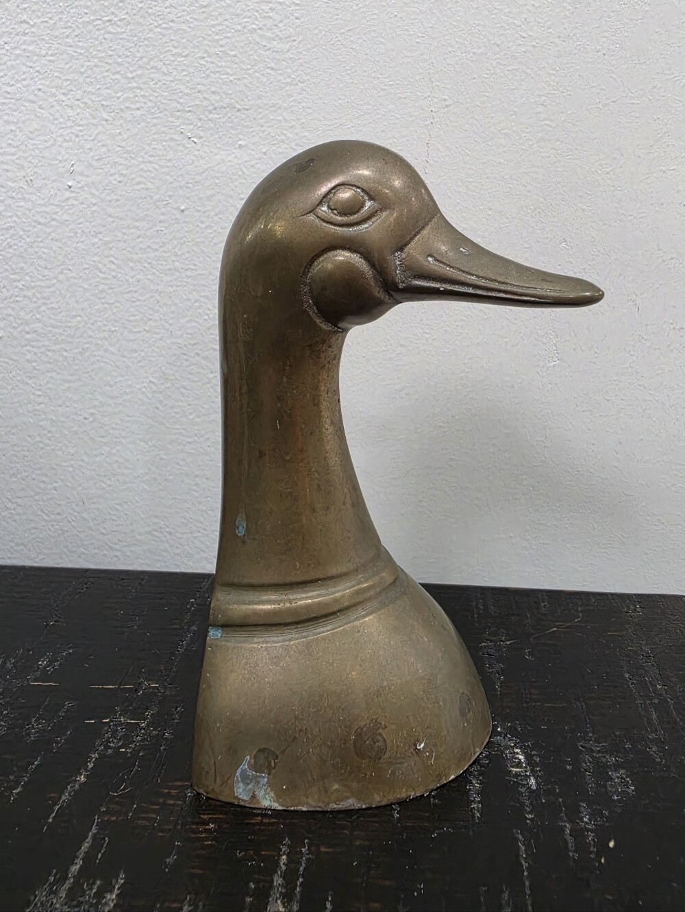 Vintage Mid Century Cast Brass Duck Head Bookend MCM